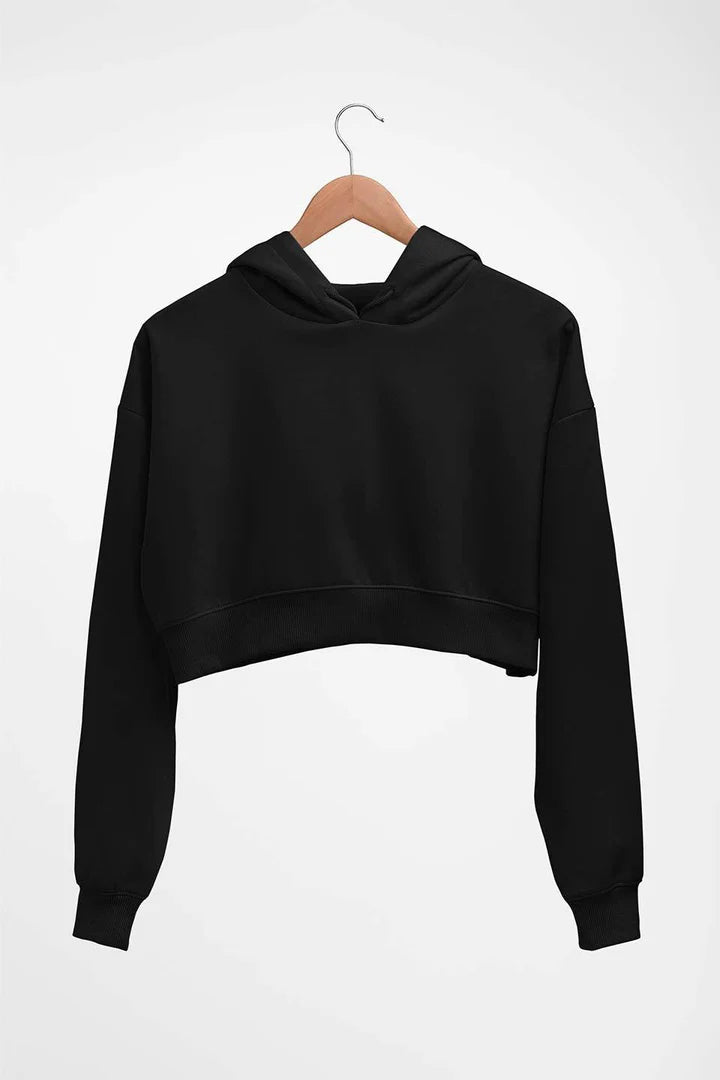 Plain Black Crop Hoodie for Women