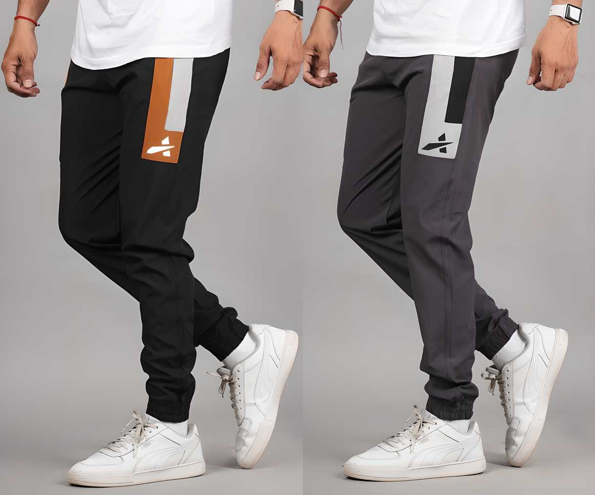 Men's Lycra Contrast Panel Jogger Combo